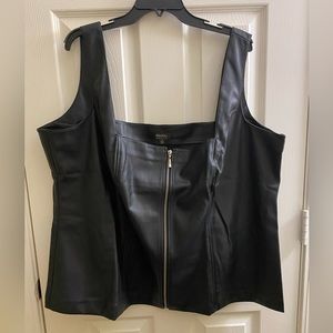 NWT Maree Pour Toi Faux Leather Top